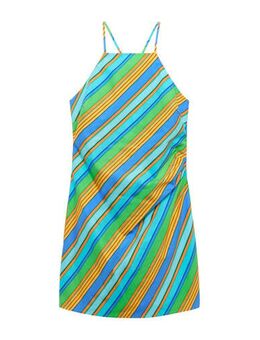 Gestreepte halter jurk multi