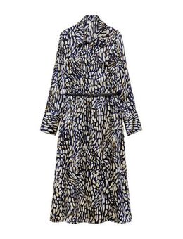 Blousejurk met all over print blauw/ecru