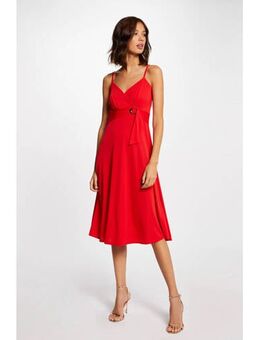 A-lijn jurk met plooien rood