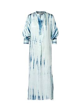 Maxi jurk Caroline Tensen met all over print lichtblauw