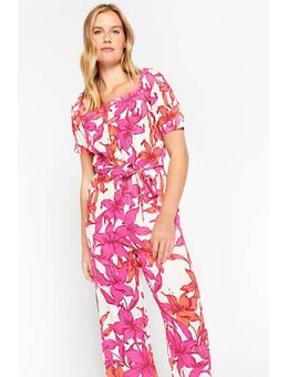 Gebloemde jumpsuit fuchsia