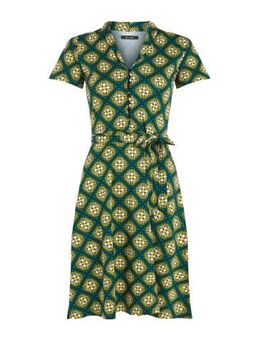 Geruite jurk Emmy Dress Kirby van jersey groen/wit