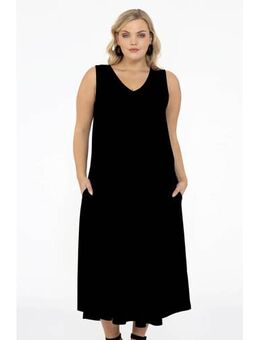 Travelstof A-lijn jurk zwart