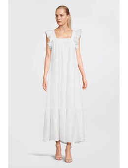 Maxi jurk van gerecycled polyester wit