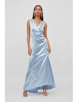 Maxi jurk VISITTAS met plooien lichtblauw