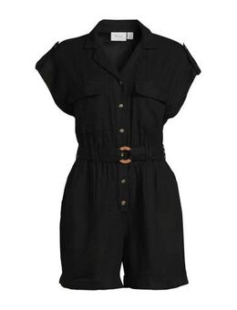 Playsuit VISISAN met linnen zwart