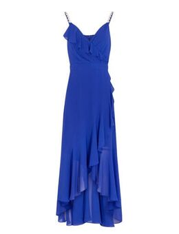 Semi-transparante jurk blauw