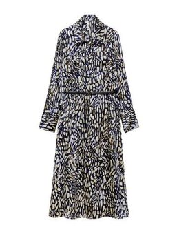 Blousejurk met all over print blauw/ecru