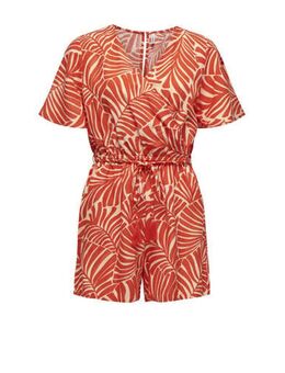 Playsuit ONLCALLIE met all over print koraalrood/ geel