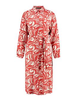 Blousejurk met all over print rood/wit