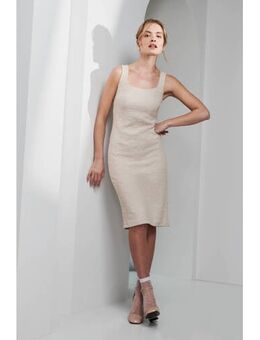 Boucle bodycon jurk beige