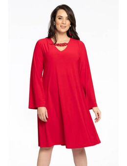 A-lijn jurk DOLCE van travelstof rood