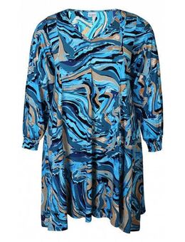 Jurk Evalin met all overprint blauw