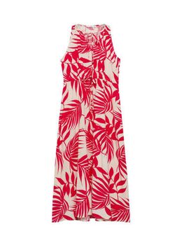 Jurk met all over print rood/ecru