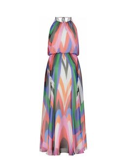 Halter maxi jurk met all over print multi