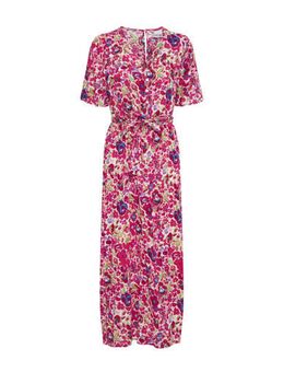 Maxi jurk IHMARRAKECH met all over print roze/ rood/ paars