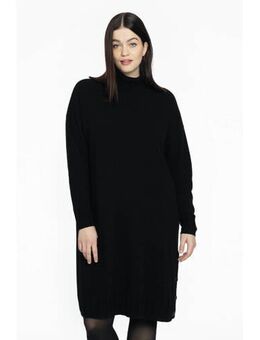 Gebreide jurk met wol zwart