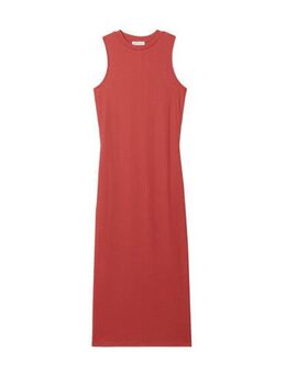 Ribgebreide bodycon jurk rood