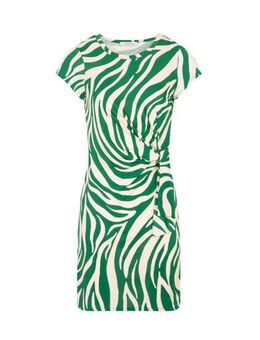 Jurk met zebraprint groen/ecru