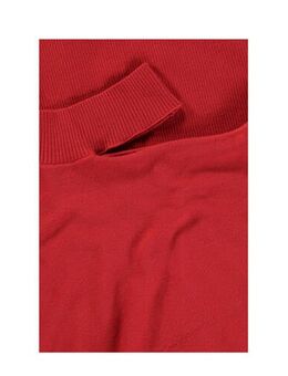 Fijngebreide open shoulder jurk EX24-32034 rood