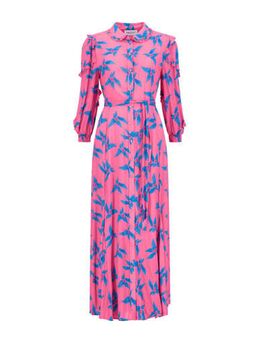 Blousejurk Origami Flower Pink met all over print roze/blauw