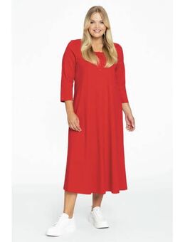A-lijn jurk van katoen jersey rood