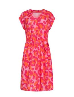 Jurk met all over print roze/oranje