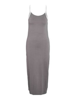 Maxi jurk NMKARIN met contrastbies en contrastbies grijs/ wit