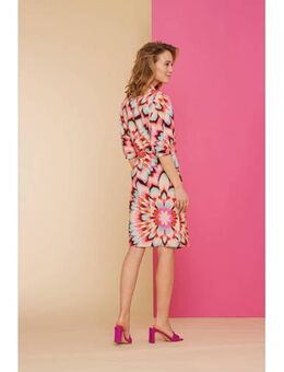 Blousejurk met all over print ecru/roze/blauw