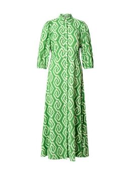 Maxi jurk met all over print groen/ecru