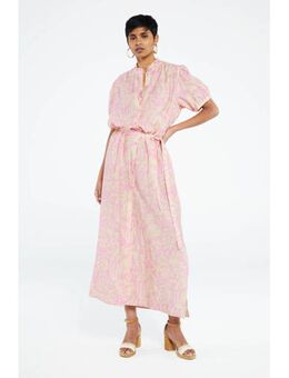 Gebloemde maxi blousejurk Girlfriend Maxi Dress roze/beige