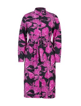 Jurk Tirza met bloemenprint zwart/fuchsia