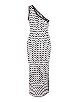 Bodycon jurk NMSADIE met all over print en ingebreid patroon zwart/ gebroken wit