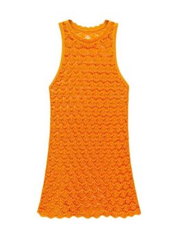 Gehaakte crochet jurk oranje