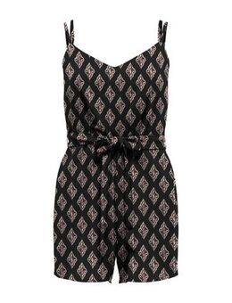 Playsuit ONLNOVA met all over print zwart/ rood