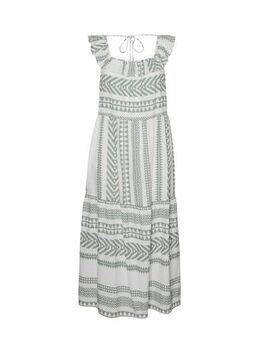 Maxi jurk VMCDICTHE met all over print ecru/lichtgroen