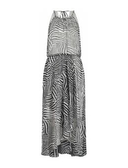 A-lijn jurk met zebraprint zwart/ecru