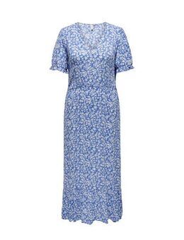 A-lijn jurk met all over print blauw