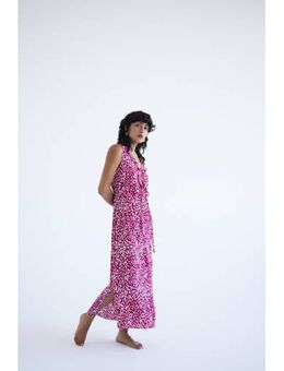 Jurk IHMARRAKECH met all over print roze/ wit