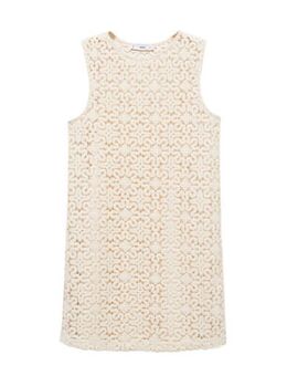 Gehaakte crochet jurk beige