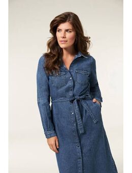 Regulier blousejurk Dunya denim dress dark blue denim