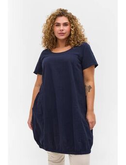 Korte jurk met elastische boord JEASY donkerblauw