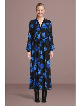Gebloemde maxi jurk SLFKATRINA zwart/blauw