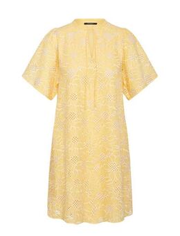 Gebloemde jurk geel/wit