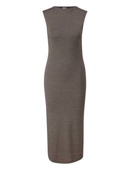 Midi jurk gebreid taupe met lurex