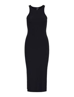 Ribgebreide bodycon jurk zwart