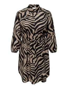 Blousejurk CARZALIKA met zebraprint zwart/beige