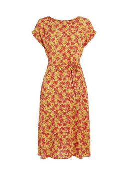 Gebloemde jurk Betty Loose Fit Dress Doree rood/geel