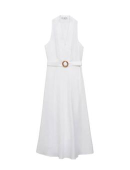 Linnen A-lijn jurk wit