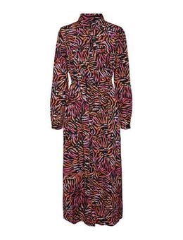 VMGALA maxi blousejurk met all over print en ceintuur multi